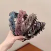Faixa de Cabeça de Tela Gradiente com Contas High-Top Floresta Nebulosa - Acessório de Cabelo Versátil para Organizar Cabelos Soltos para Mulheres