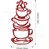 Metal Hierro Taza de Café Decoración de Pared Letrero de Arte Decoración de Pared de Taza de Café Manualidades Pared de Fondo Pared de Cocina Colgante de Pared Silueta