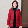 Chaqueta acolchada de algodón ligera para mujer de mediana edad y anciana, corta, de comercio exterior, para madre, otoño e invierno, nueva, bordada, con cuello vertical, costuras verticales, chaqueta acolchada de algodón
