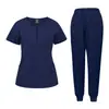 Ropa de Trabajo de Salón de Belleza para Mujer Ropa para Lavar Manos de Quirófano Ropa para Lavar Ropa Manga Corta Doctor Traje Elástico de Fregado Comercio Exterior