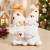 Figura de resina de pareja de gnomos de café sosteniendo tazas de café, decoración del hogar estilo campestre americano, regalo