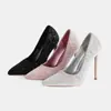 Tacones de escenario brillantes y lujosos a la moda, punta baja, disponibles en tallas 36-46, zapatos de salón para mujer, para exportación y venta al por mayor transfronteriza