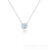 Conjunto de Brincos e Colar Coração de Amor de Alto Padrão Gvc Ji Jia, Exquisitamente Trabalhado, Simples e Luxuoso, Diamante Brilhante, Corrente de Clavícula Coração Pulsante