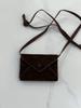 Corea del Sur hosa mini monedero de cuero genuino sobre de piel de vaca bolsa de cintura punta de gamuza mate estilo minimax sobre rojo