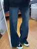 Calça jeans flare azul retrô americana para homens, nova 2026 high-street modelagem solta emagrecedora perna reta calça comprida para homens
