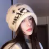 Gorro holgado de estilo coreano para circunferencia de cabeza grande para mujer 2025 Nueva moda Trendy de invierno Cálido a prueba de frío Protección para los oídos Gorro turbante