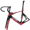 Quadro Vermelho de Carbono para Bicicleta de Pista Fixie Bicicleta Quadro Single Speed Guidão Integrado Fixed Gear