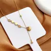 Método antiguo de paz y alegría collar pequeño futuo lleno de buena suerte pequeño diseño dorado tuo cadena para la clavícula regalo para novia