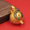 Directo de Fábrica Lingote de Qilin en Relieve Tetera Giratoria Adorno de Mano para Sala de Póker Decoración de Aleación