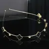 Diadema Retro Estilo Coreano Piedra Ojo de Gato Cabeza de Diamante para Mujer Pinza Fina de Aleación Diadema de Flores Hojas de Gama Alta Nicho Súper Inmortal