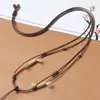 Cordão de colar de couro encerado corda trançada à prova d'água pingente de ouro corda para pendurar pingente de âmbar Buda jade para pendurar no pescoço