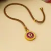 Novo Estilo Chinês Weixue Mesmo Estilo Bússola de Oito Tesouros Giratória Pingente Colar de Corda Trançada Masculino e Feminino Ouro Areia Imitação de Ouro Acessórios