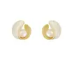 Pendientes de perla retro francesa con diseño de nicho esmaltado de alta calidad, elegantes y combinables, de plata 925 para mujer.