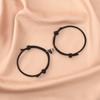 Pulseira de corda de Milão com ímã de coração preto e branco para casal, pulseira de corda de mão para amigas, joias no atacado