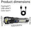 Linterna Fuerte P50 con Luz Lateral Cob Súper Brillante, Pantalla Eléctrica, Carga USB, Uso de Emergencia en Exteriores de Largo Alcance, Larga Duración de la Batería