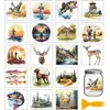 Adesivos de Transferência a Frio Ursinho Fofo em Aquarela para Copos de Vidro, Vasos de Flores, Cadernos, Decoração DIY, Adesivos Criativos Feitos à Mão