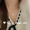 Corea del Sur Diseño Nicho Joyería Plata Brillante Plata Esterlina S925 Collar Diamante Inglés Sentido Simple Avanzado Uso Apilado Estilo Ins