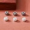 Plata pura s925 vintage 5.5mm cuentas espaciadoras de mantra de seis caracteres pulsera de manualidades DIY pulsera Bodhi materiales accesorios