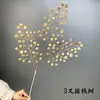 Flores de Simulación para Boda Serie Dorada Hojas de Ginkgo Eucalipto Arreglo Floral para Salón de Bodas Decoración de Pasillo Festival de Primavera Cubo de la Fortuna Flores Artificiales