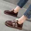 Zapatos Retro Hechos a Mano de Piel de Vaca de Primera Capa Primavera 2025 Nuevos Zapatos de Mujer Suela Blanda No Cansan los Pies Resistentes al Desgaste Zapatos Rojos de Entrenamiento Moral para Mujer