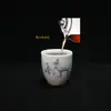Taza de Té Cerámica Cambia de Color Sensible a la Temperatura para Ceremonia del Té, Taza de Agua de Cerámica Estilo Jade para Té Kung Fu, Taza de Maestro Azul y Blanco Estilo Antiguo con Forma de Sombrero