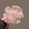 Pinza para el Cabello de Malla con Flor de Primavera para Mujer, Pinza Lateral para Flequillo, Accesorio para el Cabello de Estilo Fresco, Pasador de Viaje, Pinza para el Cabello Suelto, Pinza de Pato, Adorno para el Cabello