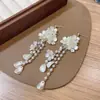 Pendientes de Borlas con Flores Retro Francesas de Hada Súper Diseño Nicho Femenino Sentido Exagerado Único Temperamento Pendientes Simples Versátiles