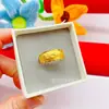 Anillo de pareja bañado en oro de suministro en vivo estilo nacional retro anillo de apertura dragón y fénix anillo para dedo de mujer y hombre al por mayor