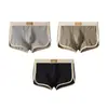 Ropa interior para hombre Huajielong Textura Hielo Seda Color Sólido Venta al por mayor Cintura Media Tallas Grandes para Hombre Transpirable Calzoncillos tipo bóxer para Hombre Puede Enviar en Nombre de Otros