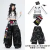 Roupa de dança jazz moderna e legal para meninas, conjunto de fantasia de performance de manga comprida para crianças, perfeito para dança jazz de rua, modelagem e apresentações estilosas.
