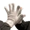 Nuevos Guantes Cálidos de Punto Engrosados para Mujer en Otoño e Invierno Estudiantes Color Sólido Guantes sin Dedos para Pantalla Táctil Venta al por Mayor