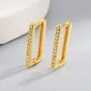 Brincos Quadrados de Zircônia Geométrica com Design Criativo Personalizado para Mulheres Brincos de Joia Transfronteiriços Europeus e Americanos Prontos para Venda