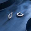 Pendientes de Círculo Geométrico Incrustados con Diamantes de Verano Europeos y Americanos Transfronterizos Plata de Ley s925 Combinación Perfecta Completamente Diamantados Hebilla de Oreja de Alta Gama para Mujeres