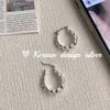 Diseño de Nicho Coreano, Estilo Minimalista, Pendientes Curvos Espirales de Plata de Ley S925, Pendientes de Artesanía de Alta Gama para Mujer