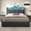 Venta al por mayor transfronteriza Cama de tela para dormitorio principal estilo nórdico, diseño moderno simple, adecuada para apartamentos grandes y pequeños, cama de cuero, cama doble, cama con cubierta suave, varilla hidráulica
