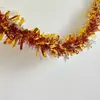 Guirnalda de espumillón para decoración de Navidad, espumillón de copo de nieve, suministros para decoración de fiestas navideñas, guirnalda de lentejuelas dorada, verde, roja, plateada