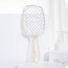 Novo Estilo Fofo Brilhante Dourado Knotado Pente para Cabelo Molhado e Seco Formato de Pente Não Massageador Transparente Grelhas Vazadas