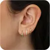 Pendientes de Cartílago Europeos y Americanos de Moda Transfronterizos para Mujer Casual Más Fáciles de Combinar Diseño Elegante Pendientes de Aro Pequeño Cierre de Hebilla