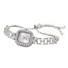 2025 Nuevo Estilo Caliente Transfronterizo Exquisito y Compacto Reloj Pulsera Cuadrado de Diamantes para Mujer Moda y Versátil Reloj de Cuarzo para Mujer