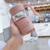 Vidrio con asa Japonés literario pequeño fresco portátil transparente con juego de tazas casual personalidad simple oficina vaso de agua
