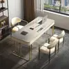 Escritorio y silla de pizarra de lujo ligero de alta gama estilo italiano para uso doméstico, escritorio de escritura y para computadora nórdico minimalista moderno para apartamento pequeño, oficina