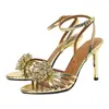 Nuevos Zapatos de Tacón Alto Estilo Europeo y Americano Estilo Francés para Damas con Faldas, Sandalias de Tacón de Aguja Elegantes y de Moda con Punta