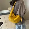 Bolsa Transversal Feminina Minimalista Estilo Japonês, Grande Capacidade, Cor Sólida, Versátil Bolsa Bolinho, Leve para o Trabalho, Bolsa de Ombro para Aula de Estudante