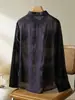 Camisa Bordada de Tela de Ramio Cocoon de Algodón Manga Larga para Mujer Diseño Literario que Reduce la Edad de Otoño Temprano Top Cardigan de Manga Larga