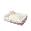 Cama para Cachorro com Acabamento em Renda, Espaço Amplo, Almofada, Tapete para Cama de Cachorro, Cama para Cachorro Estilo Princesa para Todas as Estações, Design de Estampa Completa Estilo Coreano