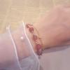 Celebridad de Internet Super Inmortal Mori Pulsera Falsa de Dos Piezas Cadena Metálica para Mujer Perla Cristal de Fresa Pulsera Hecha a Mano con Perlas Pulsera para Novia Estudiante