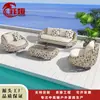 Sofá Tejido de Ratán Nórdico para Exteriores, Sofá de Ocio para Exteriores, Balcón, Protección Impermeable contra el Sol, Muebles de Jardín y Terraza Individuales y Dobles