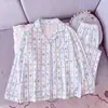 Pijama de mujer estilo Ins para primavera y otoño, estilo fino de algodón nube 2026, conjunto de ropa de casa de dibujos animados dulce de manga larga y pantalón largo