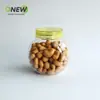 Envase de plástico PET de 500 ml para alimentos, tarro para caramelos y galletas, tarro de plástico transparente para frutos secos, tambor plano para alimentos secos, botella esférica