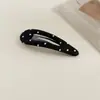 Pinza para el pelo de lunares blancos y negros estilo coreano, Pinza elegante vintage para el flequillo, Pinza lateral de alta gama, Pinza para el pelo versátil para la parte trasera de la cabeza para mujeres